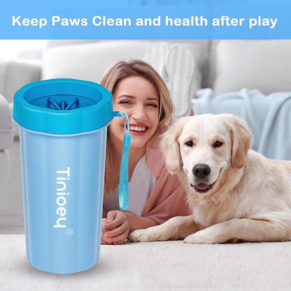 Dog Paw Cleaner for Large Dogs (with 3 Towels & Dog Bath Brush), Dog Paw Washer, Muddy Paw Cleaner, Pet Foot Cleaner