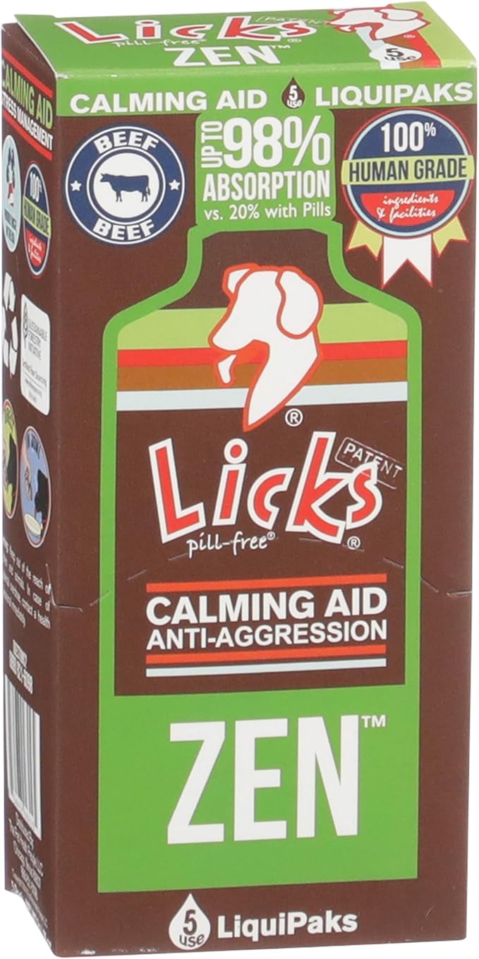 Licks Dog Zen Calming Aid Supplements - 5-use (Roasted Chicken Flavor)