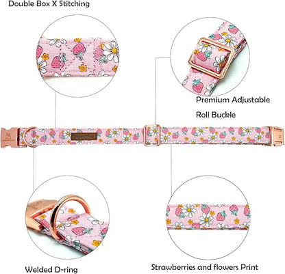 Lionheart glory Dog Collar Pink Dogs Collar Spring Summer Cute Collars Dog Female Soft Durable Adjustable Dog Collars for Large Dogs Pet Gift