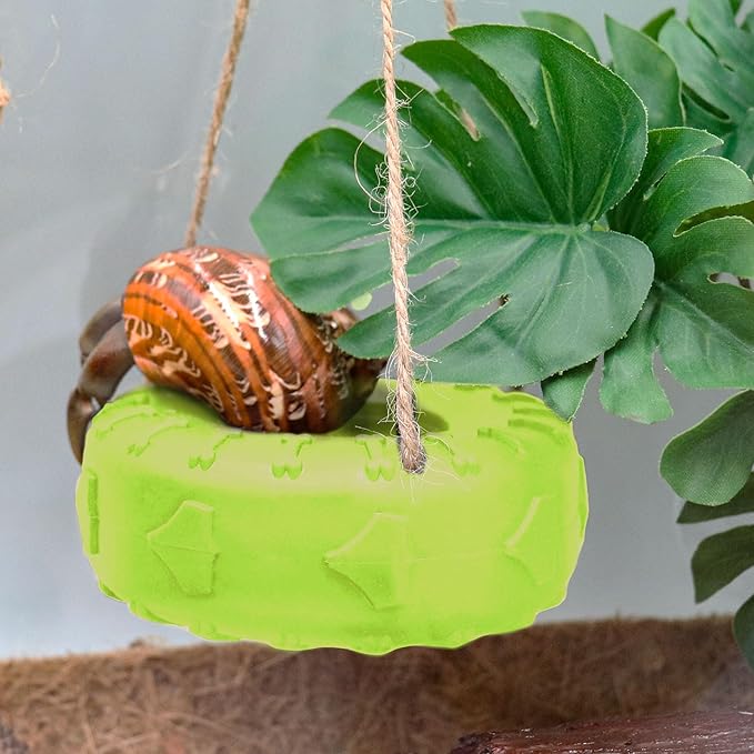Hermit Crab Tire Swing Toy, Hermit Crab Climbing Toy, Reptile Tank Aquarium Decoration Accessory, Suitable for Small to Medium Sized Hermit Crabs, 3.7 Inches in Diameter