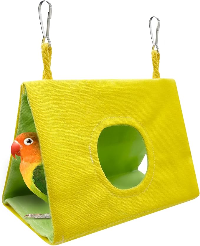 Bird Nest House Summer Bird Bed for Cage Hanging Hammock Shed Hut Parrot Hideaway for Budgies Lovebirds Cockatiels Conures Quakers African Grey Amazon Parrots, Small to Large Birds (S)