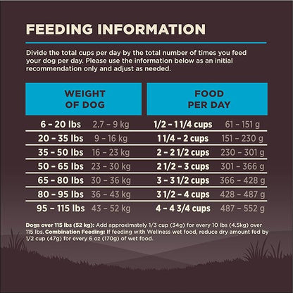 Wellness CORE Dry Dog Food, Grain-Free, High Protein, Natural, Ocean Whitefish, Herring, & Salmon Recipe, (12-Pound Bag)