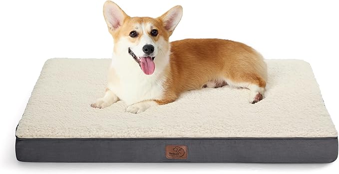 Bedsure Medium Dog Bed for Medium Dogs - Orthopedic Dog Beds with Removable Washable Cover, Egg Crate Foam Pet Bed Mat, Suitable for Dogs Up to 35lbs
