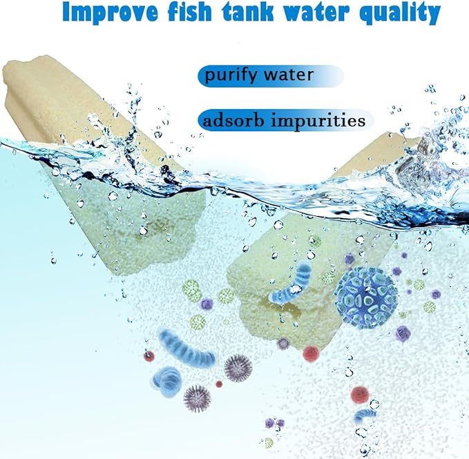 PINVNBY 10 Pcs Long Filter Media for Fish Tank,6.2 Inch Aquarium Ceramic Bio Media Blocks for Freshwater and Saltwater Sump Tank,Aquaculture and Koi Ponds