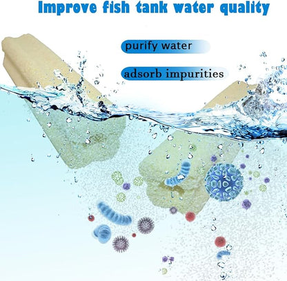 PINVNBY 10 Pcs Long Filter Media for Fish Tank,6.2 Inch Aquarium Ceramic Bio Media Blocks for Freshwater and Saltwater Sump Tank,Aquaculture and Koi Ponds