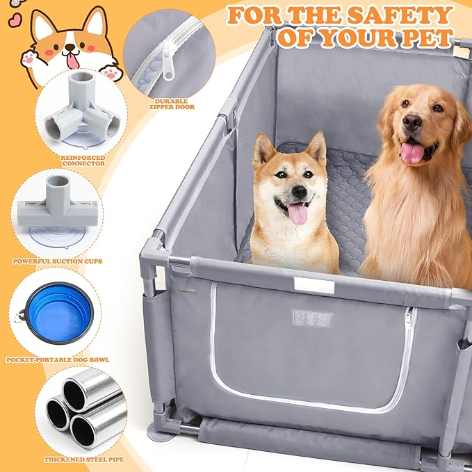 Whelping Box for Dogs and Puppies 48x48x18 inch Pet Whelping Box with Washable Pee Pads and Collapsible Dog Bowl for Medium Small Dogs
