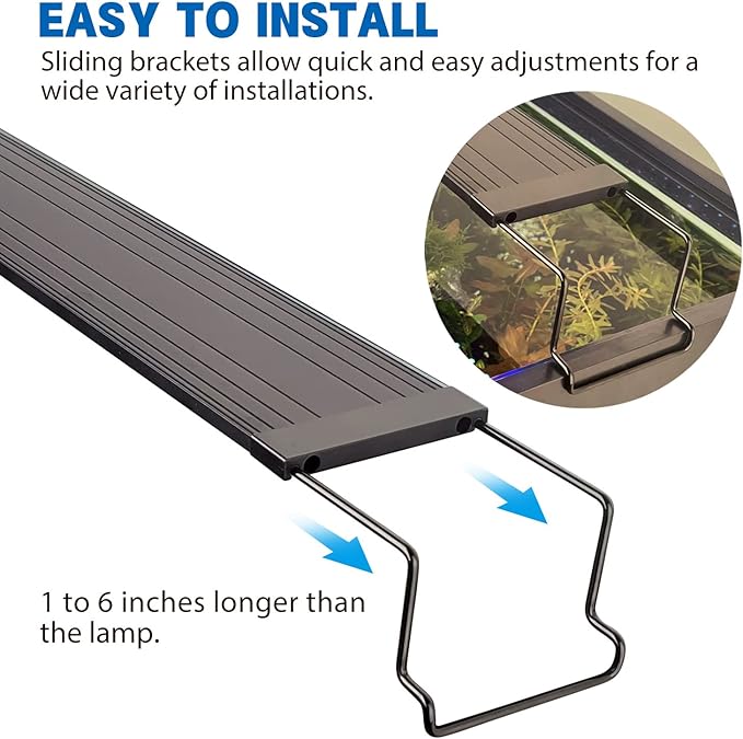 WaterRebirth Wireless Remote Full Spectrum Aquarium LED Light Strip - Ultra-Thin Design with Timer & RGB Modes for Fish Tank Plants (20-26INCH)