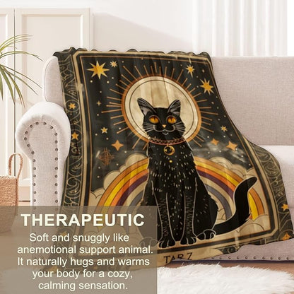 Cat Blanket for Adults Cat Lovers Kids Girls, Flannel Cat Blankets Gifts, Sport Cat Throw Blanket for Sofa Couch Bed Living Room Soft Warm Cozy Cat Decor 60" x 50"