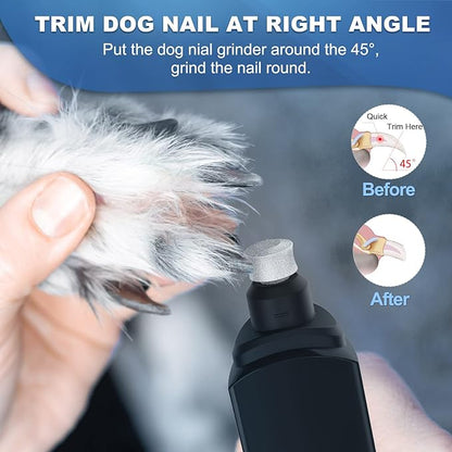 Dog Nail Grinder 2023 Upgraded, 3 Speed Electric Dog Nail Trimmer Rechargeable with LED Light, Pet Nail Grinder File for Small Medium Large Dogs & Cats Toenail & Claw Grooming (Black)