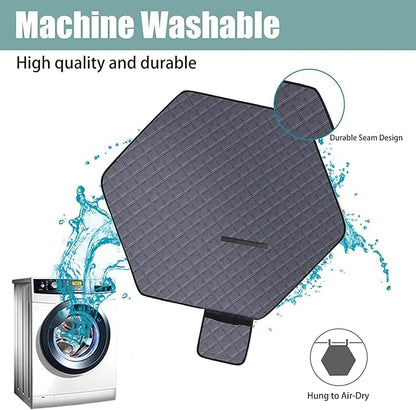 Hexagon Washable Liner for Small Animal Playpen, Portable Reusable Guinea Pig Playpen Pad Hamster Cage Pee Pad Super Absorbent Indoor Waterproof Anti-Slip for Rabbit Bunny (Dark Grey -47Inch)