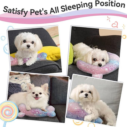 T'CHAQUE Dog Pillow Dog Calming Pillow Sleep and Glow Pillow for Dogs Anxiety Relief Cat Pillows for Indoor Cats Soft U-Shaped Pillow for Pet Dog Neck Pillow Half Donut Cuddler Sleeping Improve