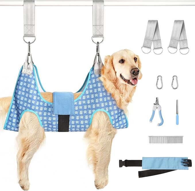 Dog Grooming Hammock, Pet Grooming Hammock Harness for Large Dogs, Dog Hanging Sling for Nail Clipping/Trimming/Cutting