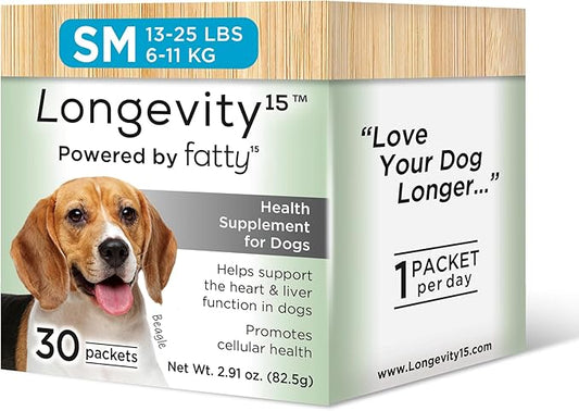 Yummy Combs Longevity15  C15:0  Fatty Acid Health Supplement for Dogs  Healthy Pet Supplies  for Small Dogs, 1 Pack
