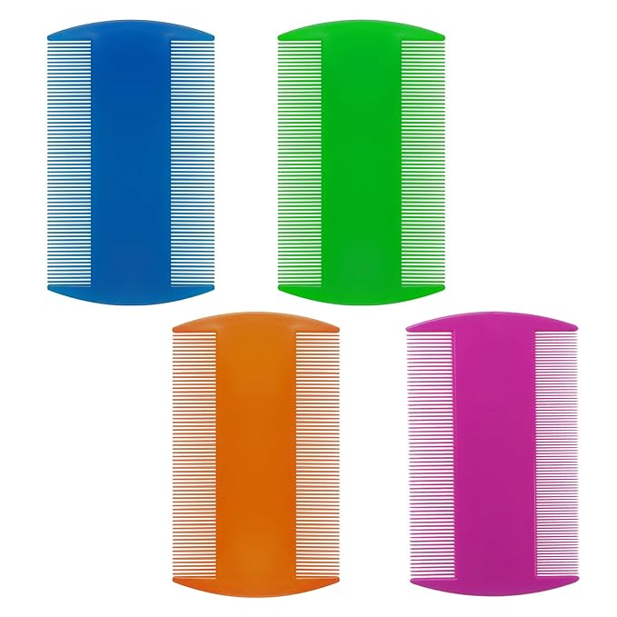 Double Sided Fine Tooth Comb for Adults Dog Cat Pet's Long, Short, Fine, Thick Hair(4 Pack)