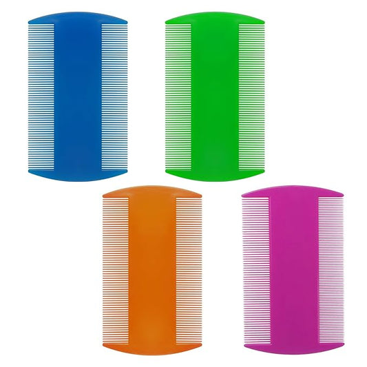 Double Sided Fine Tooth Comb for Adults Dog Cat Pet's Long, Short, Fine, Thick Hair(4 Pack)