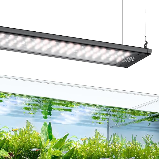 Pawfly Aquarium Light for Plants, 72 W Fish Tanks Light, Full Spectrum Aquarium Lights, 24/7 LED Aquarium Light with Timer & Adjustable Brightness, Fishes Lamp for 46"-52" Tanks