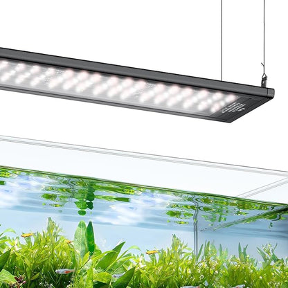 Pawfly Aquarium Light for Plants, 72 W Fish Tanks Light, Full Spectrum Aquarium Lights, 24/7 LED Aquarium Light with Timer & Adjustable Brightness, Fishes Lamp for 46"-52" Tanks