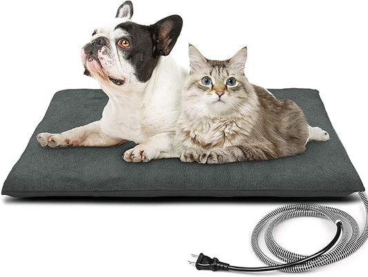 PETNF Outdoor Heated Pet Bed with Waterproof Cover,Pet Heating Pads for Dog,Soft Electric Blanket Auto Temperature Control,Heating Mat for Dog House Cabin Cot Doorway,Rescue Cats