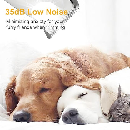 Electric Dog Paw Trimmer with LED Light, Low Noise Rechargeable Pet Hair Shaver for Ears, Face, Rump and Small Areas, Dog Grooming Kit