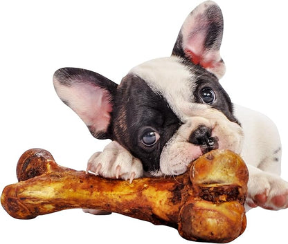 Powerpet Jr. Mammoth Bone - Halloween Dog Treats, Natural Beef Dog Chew Bones, Digestible Dog Bones w/High Calcium, for Dental Health, Large Breeds & Aggressive Chewers - Odorless, Smoked Flavor 1pc