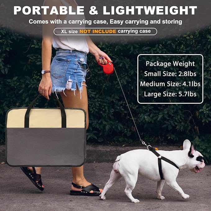 Aivituvin Dog Playpen, Foldable Pet Play Pens with Carrying Bag for Cat, Puppies, Rabbits, Portable Dog Tent Crates Cage for Travel Camping Indoor Outdoor, Removable Shade Cover, Brown S