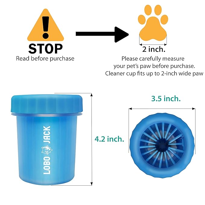 Dog Paw Cleaner, Portable Pet Cleaning 360º Silicone Washer Cup, for Small and Medium Breed Cats and Dogs (Blue)