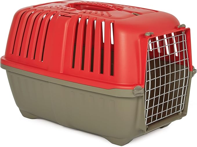 MidWest Homes for Pets Spree Travel Pet Carrier, Dog Carrier Features Easy Assembly and Not The Tedious Nut & Bolt Assembly of Competitors, Red, 24-Inch Small Dog Breeds (1424SPR) (Pack of 1)