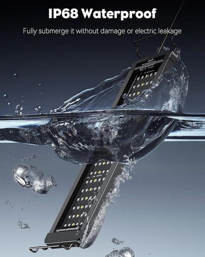 Pawfly 18W Saltwater Aquarium Light for 18" to 24" Fish Tanks Dimmable LED Reef Light for Coral Extendable Marine Fish Tank Light with Full Spectrum D/N Mode Timer Auto On/Off Adjustable Brightness