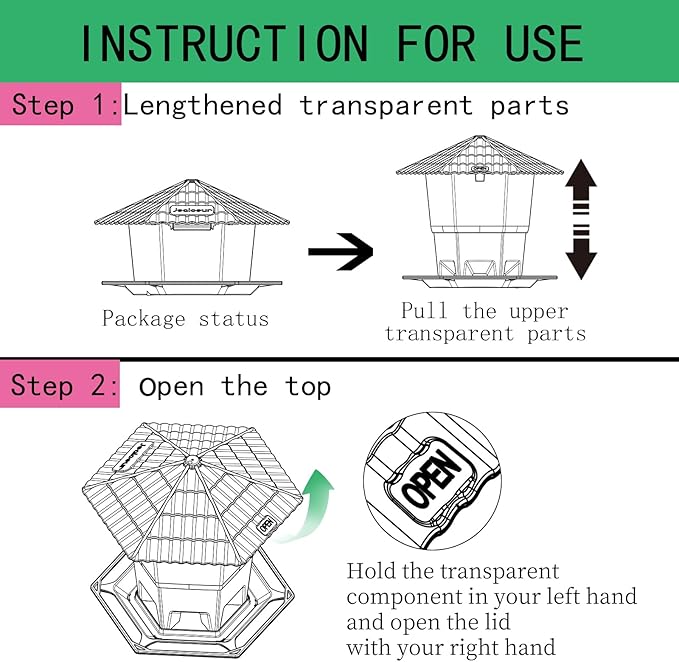 Bird Feeders for Outdoors Hanging Bird Feeder Wild Birds Seed, Green 2 Pack B