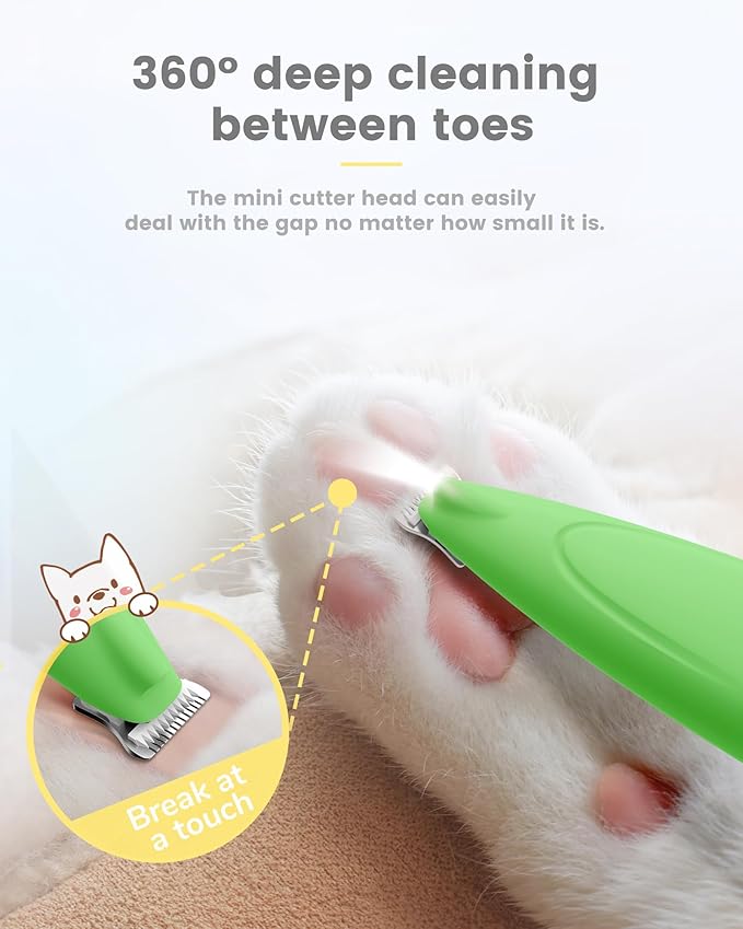 Dog Trimmer with LED Display, Ultra-Low Noise, Cordless Dog Clippers for Grooming Paws, Ears, Face, Rump