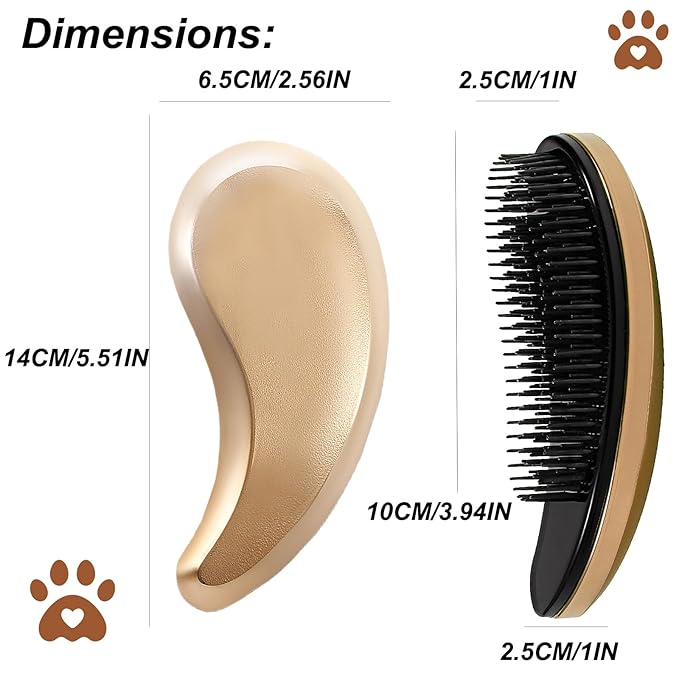 Puppy Brush, Soft Dog Brush for Grooming, Puppy Hair Remover Brush Comb, Grooming Tool for Poodles,Teddy, Yorkies, Maltese, Shih Tzu, Chihuahua, Gold