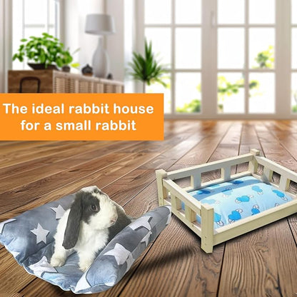 16.5 X 18in Removable and Washable Soft Rabbit Bed, Thickened and Softer Bunny Bed, Double-Sided Plush Rabbit Beds,Rabbits Concave Bed,Small Beds for Animals Indoor,Gray