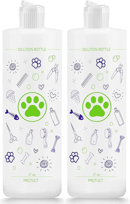 4 Pack Pet Shampoo Dilution Bottles, Specialties Mixing Bottle for Concentrated Dog Shampoo, Mixing Bottle for Dog Grooming Shampoo and Conditioner Grooms (4)
