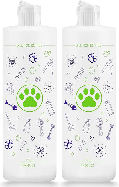 2 Pack Pet Shampoo Dilution Bottles, Specialties Mixing Bottle for Concentrated Dog Shampoo and Conditioner Grooms (2)