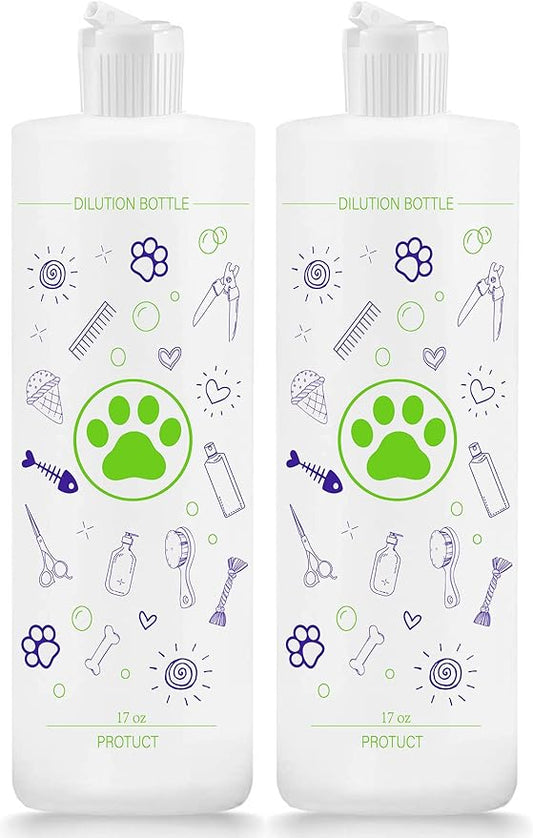 2 Pack Pet Shampoo Dilution Bottles, Specialties Mixing Bottle for Concentrated Dog Shampoo and Conditioner Grooms (2)