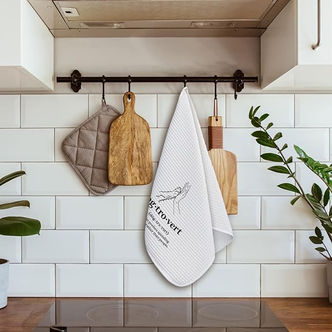 Dogtrovert Dog Kitchen Towels, Dog Lover Mom Gifts for Women Dish Towels for Kitchen Drying, Puppy Pet Lover Gifts Hand Towels for Bathroom, 16x24 Inch