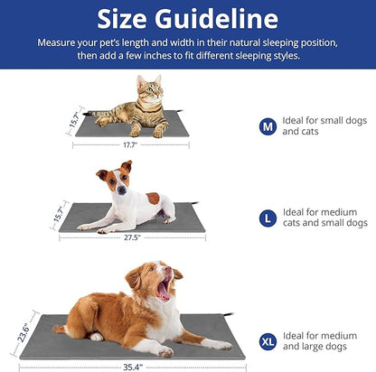 NICREW Cat Heating Pad, Temperature Adjustable Heated Cat Bed with Auto Shut Off Timer, Indoor Pet Heated Bed Mat for Cats and Dogs, 17.7 x 15.7 Inches