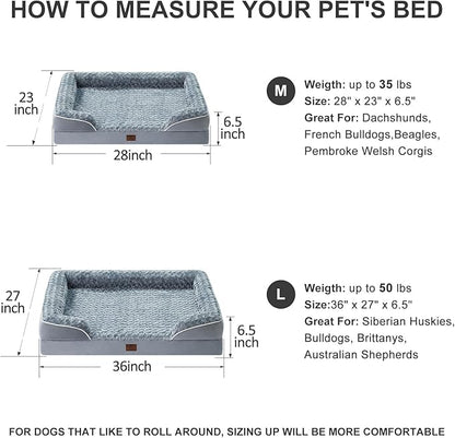 WNPETHOME Dog Beds for Large Sized Dogs, Washable Orthopedic Dog Couch Sofa Bed with Waterproof Lining & Non-Skid Bottom for Pet Sleeping