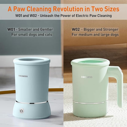 DOGNESS Automatic Dog Paw Cleaner, Rechargeable Paw Washer for Dogs Portable Electric Paw Cleaner Cup for Medium to Large Dogs (Green)
