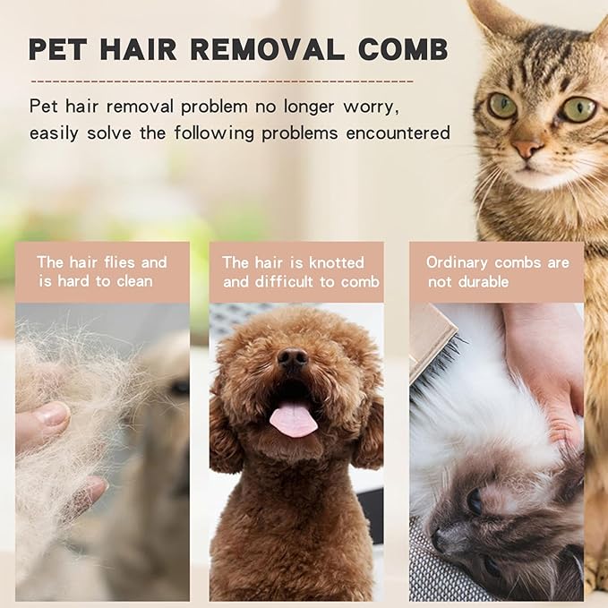 Dematting comb for Dogs, Cat deshedding Brush,Pet undercoat brushes, Dog Grooming Rakes for long haired Dogs-Double Sided Shedding,Dog brush for matted hair (Blue)