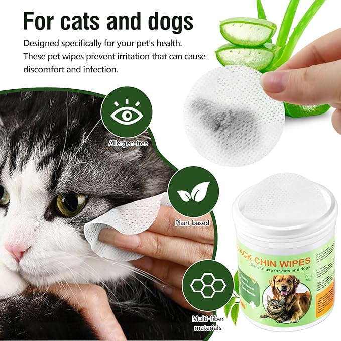 Soft Pet Eye Wipes with Aloe Vera Extract, Gentle Cleansing for Dogs & Cats - Multi-Use for Eyes, Paws, Ears & Chin Care, PH Balanced for Sensitive Skin (200 PCS)
