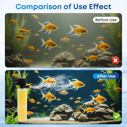 320GPH Aquarium Filter for 40-100 Gallon Fish Tank-4-in-1 Submersible Internal Filter with Biochemical Filtration,Powerful Water Pump,Air Supply, and Wavemaker for Large Tanks and Ponds