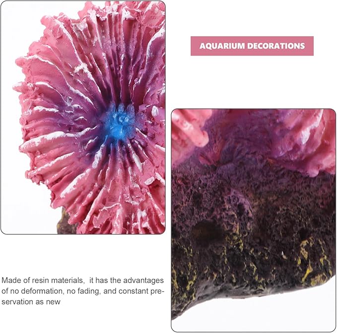 ABOOFAN Aquarium Coral Ornaments, Artificial Coral Reef Aquarium Ornament Reef Decor for Fish Tank Landscape Decoration