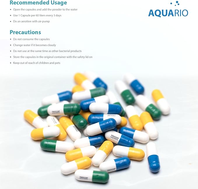 Neo Cap - Water Conditioner for Aquarium Tank with Organic Carbon - Supports Healthy Water Conditions, Enhances Clarity, Safe for Freshwater & Saltwater - Booster Tropical, 20 Capsules