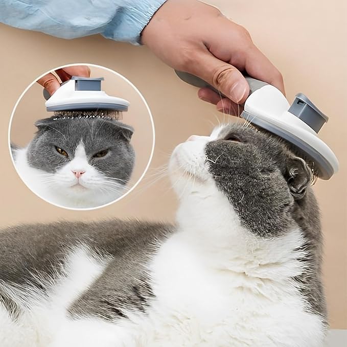 Cat Grooming Brush with Release Button Gently Removes Loose Undercoat, Tangles and Mats for Cats and Dogs Ideal for Long and Short Hair Suitable for Small to Large Pets