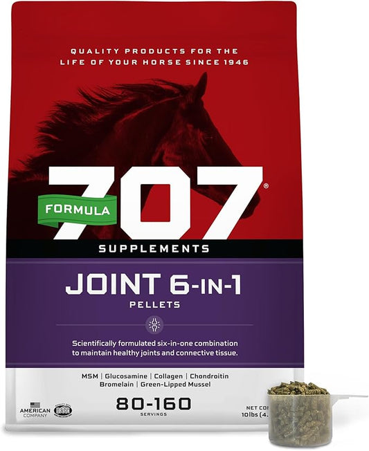 Formula 707 Joint 6in1 Equine Supplement 10 lb Bag  Support for Joint Integrity and Inflammatory Response in Horses  Green-Lipped Mussel, MSM, Glucosamine, Chondroitin & Collagen