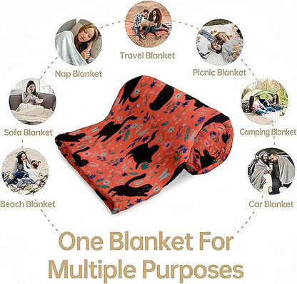 Cat Blanket, Cats Gifts for Girls Women, Cat Gift for Cats Lovers, Birthday Gifts Decor Throw Blanket 50"x60"