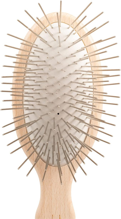 Chris Christensen 35 mm Oval Pin Dog Brush, Original Series, Groom Like a Professional, Stainless Steel Pins, Lightweight Beech Wood Body, Ground and Polished Tips
