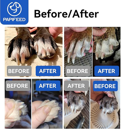 Dog Nail Grinder Professional Pets, 3-Speed Electric Quiet Dog Nail Grinder, Rechargeable Dog Nail Trimmers - with 2 LED Lights/2 Grinder Wheels, for Small, Medium, (White)