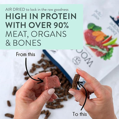 WOOF Air Dried Dog Bites -Venison Recipe Air Dried Dog Food,High Protein Venison Dog Food, Healthy Dog Food,26.5oz